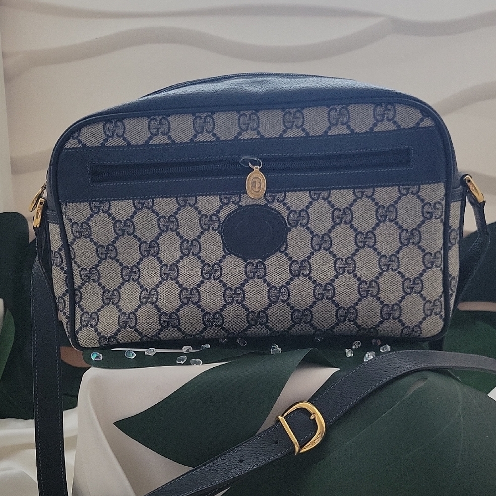 Vintage Gucci Navy Blue Crossbody Bag
